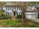 Charming two-story home with white siding, dark shutters, and a well-maintained front yard at 3308 Churchill Rd, Raleigh, NC 27607