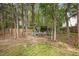Backyard play area includes a swing set and trampoline at 34 Stuart Dr, Benson, NC 27504