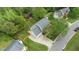 Aerial view of a beautiful home with a spacious driveway and well-kept lawn at 3517 Boren Ct, Raleigh, NC 27616