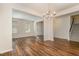 Spacious dining room with hardwood floors, lots of natural light, and an open design at 360 Callandale Ln, Durham, NC 27703