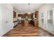 Beautiful kitchen with wood cabinets, stainless steel appliances, and an island at 360 Callandale Ln, Durham, NC 27703