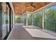 Spacious screened-in porch with wood ceiling, offering a relaxing outdoor living space at 3832 Noremac Dr, Raleigh, NC 27612