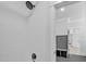 The shower has white subway tile in a herringbone pattern and matte black hardware at 3832 Noremac Dr, Raleigh, NC 27612