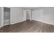 Empty bedroom with new flooring and ensuite bath access at 420 Feldspar Way, Durham, NC 27703