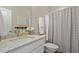 This bathroom has granite countertops, neutral paint, and shower/tub combo at 463 Old Piedmont Cir, Chapel Hill, NC 27516