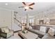 Open living room with staircase, dining, and kitchen views at 463 Old Piedmont Cir, Chapel Hill, NC 27516