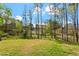 Beautiful view of a serene backyard featuring lush greenery and mature trees at 5209 Woodlawn Dr, Durham, NC 27703