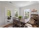 Cozy dining area with natural light, modern decor, and an outdoor view at 5209 Woodlawn Dr, Durham, NC 27703