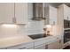 Contemporary kitchen featuring white subway tiles, stainless steel appliances, and ample counter space at 85 Bramble Ln, Clayton, NC 27527