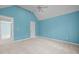 Spacious bedroom with vaulted ceilings and a ceiling fan at 104 Glenview Pl, Chapel Hill, NC 27514