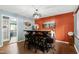 Inviting dining area featuring modern lighting, bar seating, and stylish decor at 1105 Terrace Ct, Raleigh, NC 27615
