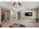 Open basement area with access to stairs and side rooms at 1422 Gormly Cir, Sanford, NC 27330