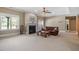 Spacious basement living room features a fireplace and ample seating at 1422 Gormly Cir, Sanford, NC 27330