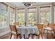 Dining room area with hardwood flooring, large windows and waterfront views at 1422 Gormly Cir, Sanford, NC 27330