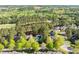An aerial view of a suburban neighborhood with mature trees and well-kept houses at 1537 Heritage Club Ave, Wake Forest, NC 27587