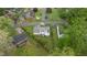 Aerial view of a quaint home featuring a well-maintained lawn and serene neighborhood streets at 1631 Sunset Ave, Henderson, NC 27536
