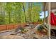 Serene backyard with mature trees and patio at 190 Bingham Creek Dr, Garner, NC 27529