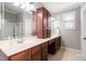 Spacious bathroom featuring a double vanity with ample storage and counter space at 2113 Conroy Way, Willow Springs, NC 27592