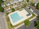 Aerial view of a large community pool at 2124 Castle Pines Dr, Raleigh, NC 27604