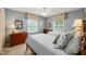 Charming bedroom with twin beds, floral accents, and ample natural light at 2415 Alpine Rd, Durham, NC 27707