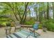 Outdoor patio featuring comfortable chairs and lush green surroundings at 2415 Alpine Rd, Durham, NC 27707