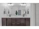 Bathroom featuring double sinks, granite countertop and tiled floors at 2705 Evanston Ave, Durham, NC 27703