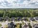 Aerial view of houses with attached garages that shows a neighborhood surrounded by trees and nature at 2905 Pluton Pl, Rolesville, NC 27571