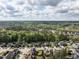 Drone shot shows a beautiful neighborhood with sidewalks surrounded by green forests with scattered houses at 2905 Pluton Pl, Rolesville, NC 27571
