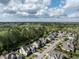 An aerial view of a residential neighborhood surrounded by lush greenery and beautiful landscaping at 2905 Pluton Pl, Rolesville, NC 27571