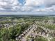 An aerial view displays a wide residential neighborhood amidst lush greenery, highlighting community living at 2905 Pluton Pl, Rolesville, NC 27571