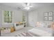 Cozy bedroom with a bed, a side table, and bright windows, perfect for relaxation and rest at 307 Parkmeadow Dr, Cary, NC 27519