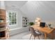 This home office has built in shelves, a desk, and a nice window at 307 Parkmeadow Dr, Cary, NC 27519