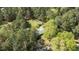 Aerial view of a home nestled among lush trees with a well-maintained yard at 310 Edward Ln, Louisburg, NC 27549