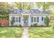 Charming home featuring a cozy design and vibrant blue shutters, with a well-maintained lawn at 315 Greenwood Dr, Durham, NC 27704