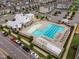 Aerial shot of community amenities, including a swimming pool and gathering space at 4905 Abundance Ave, Raleigh, NC 27616