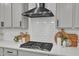 Close up of the kitchen cooktop and backsplash at 4905 Abundance Ave, Raleigh, NC 27616
