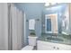 Bathroom with shower and vanity at 495 Evans Rd, Princeton, NC 27569