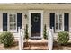 Charming front door with detailed trim and decorative wreath at 520 Tall Oaks Dr, Durham, NC 27713
