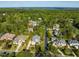 Scenic aerial view of a golf community with lush green trees and beautiful homes near a lake at 642 Bear Tree Creek, Chapel Hill, NC 27517