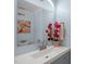 Bathroom featuring a vessel sink with a gray vanity at 7715 Bernadette Ln, Raleigh, NC 27615
