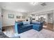 Open concept living room with a dining area and kitchen in the background at 95 Little Leaf Lane Ln, Clayton, NC 27527