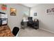 Comfortable office space featuring carpet and a built-in desk at 95 Little Leaf Lane Ln, Clayton, NC 27527