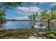 Picturesque waterfront view with pier, seating, and clear blue water at 955 Sagamore Dr, Louisburg, NC 27549