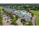 Beautiful aerial view of the community pool and surrounding amenities at 101 Preston Arbor Ln, Cary, NC 27513