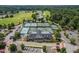 Aerial view of community tennis courts and landscaping at 101 Preston Arbor Ln, Cary, NC 27513