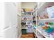Walk-in pantry features built-in shelves to maximize storage and keep organized at 102 Kamprath Pl, Cary, NC 27519