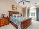 Bedroom featuring ceiling fan, natural light and Queen sized bed at 1020 Retriever Ln, Raleigh, NC 27603