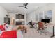 Home office features a built-in bar, office space, and lounge area at 104 Vervain Way, Holly Springs, NC 27540