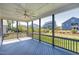 View from the covered patio highlighting the spacious, covered area, and ceiling fan at 1165 Saint Cloud Loop, Apex, NC 27523