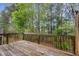 Wood deck overlooking a green wooded area at 117 Gallent Hedge Trl, Apex, NC 27539